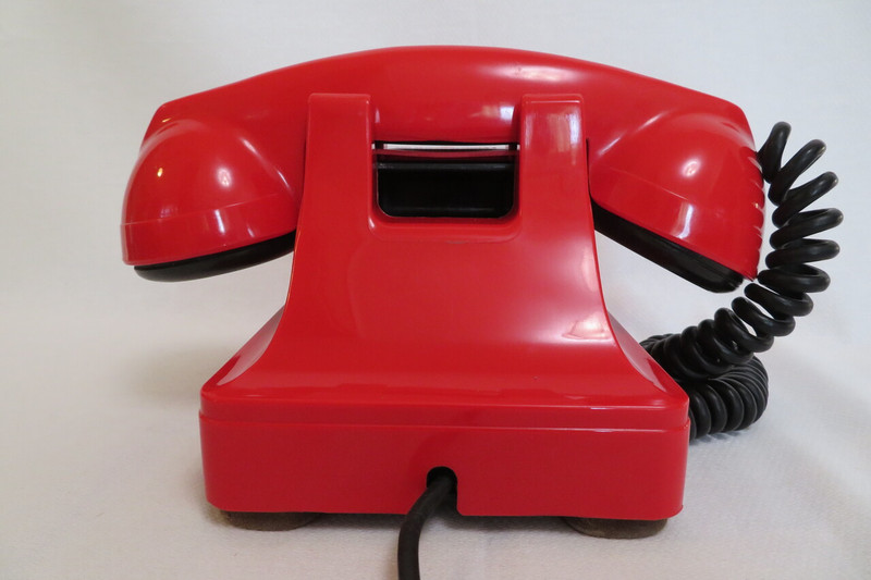   Vintage Western Electric 302 Bakelite   Rotary Telephone/ Red cover