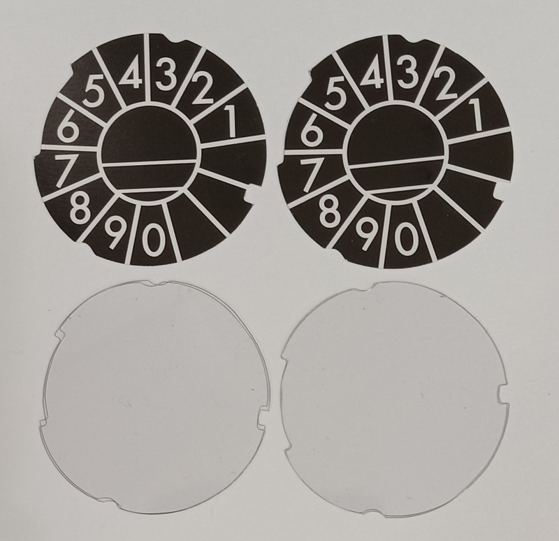  Automatic Electric Dial number cards black and lucite discs