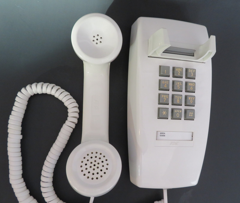   White 2554 wall telephone Touch tone AT&T NOS