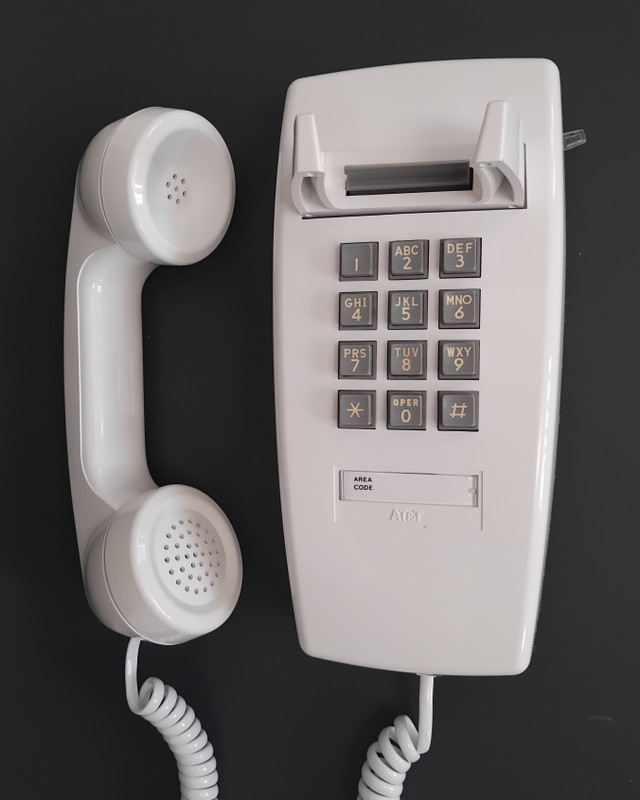   White 2554 wall telephone Touch tone AT&T NOS