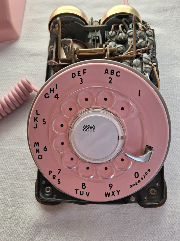 Pink  500 Rotary Western Electric desk phone 