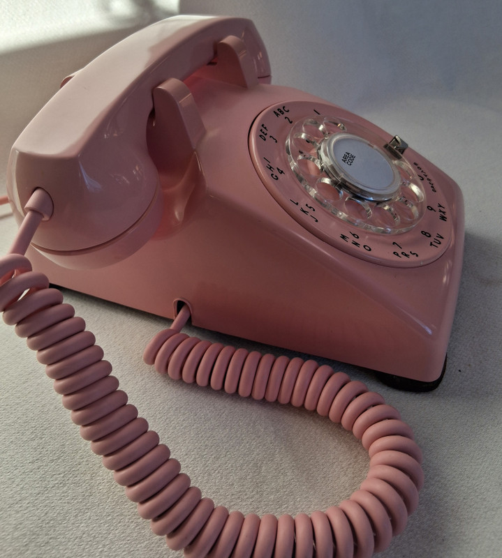 Pink  500 Rotary Western Electric desk phone 