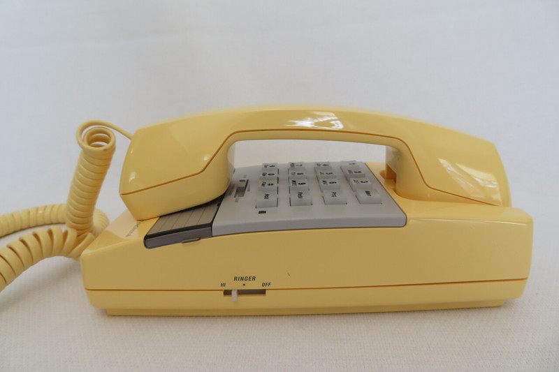 Light Yellow touch tone Wall  telephone Signature Traditional AT&T NOS