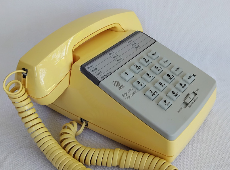 Light Yellow touch tone desk telephone Signature Traditional AT&T 
