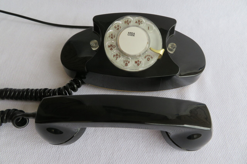  Black Princess rotary dial Phone, New Old Stock