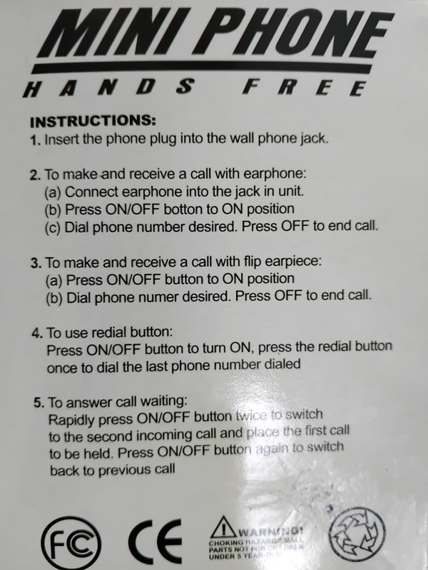 Mini  phone hands free with accessories 