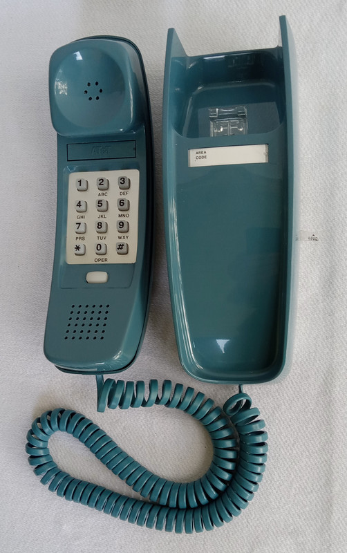 Blue Trimline touch tone wall phone 