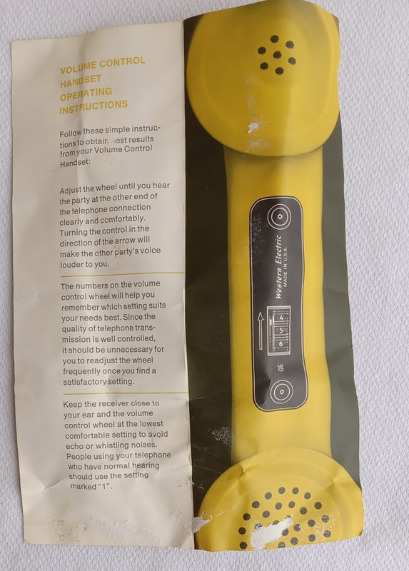     Volume control handset G6 Yellow Modular