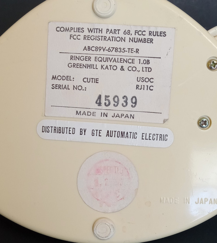 French Style Rotary Phone Radio Shack Cutie Ivory Gold, works