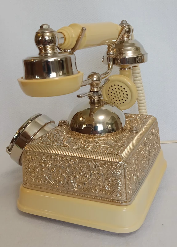 RADIO SHACK GOLD FRENCH STYLE ROTARY DIAL PHONE 43-320A, works