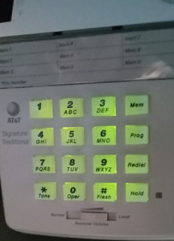 White  touch tone telephone Signature Traditional AT&T NOS