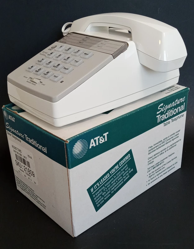 White  touch tone telephone Signature Traditional AT&T NOS