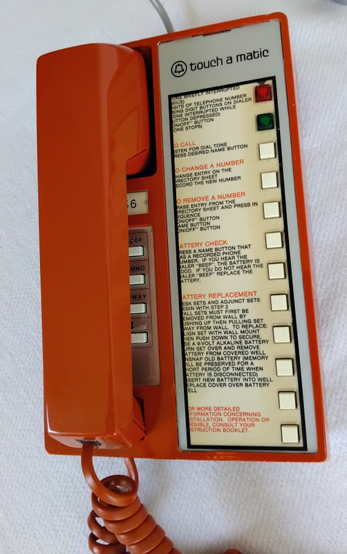 Orange  Touch a matic  Western Electric 