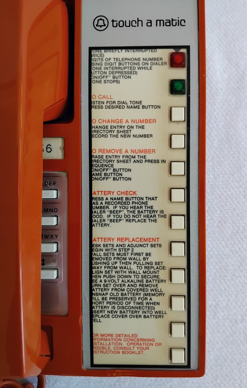 Orange  Touch a matic  Western Electric 