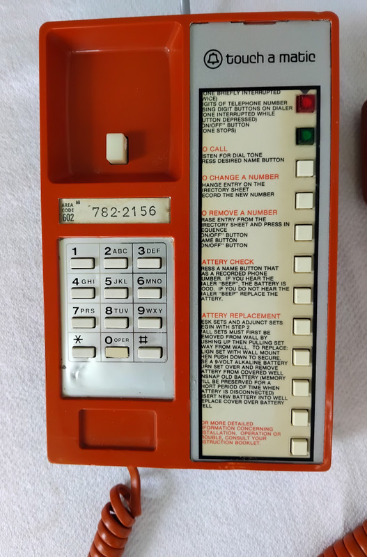 Orange  Touch a matic  Western Electric 