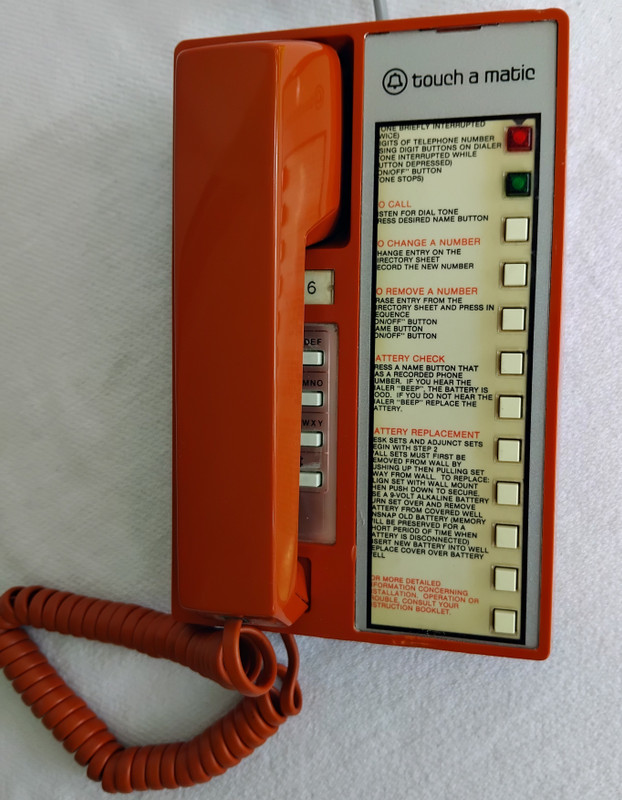 Orange  Touch a matic  Western Electric 