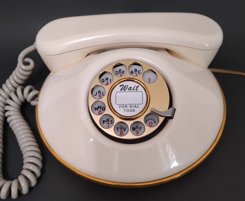 Pancake phone Western Electric White/ Gold trim