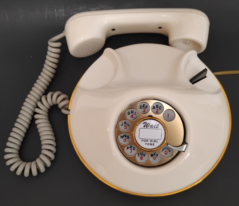 Pancake phone Western Electric White/ Gold trim