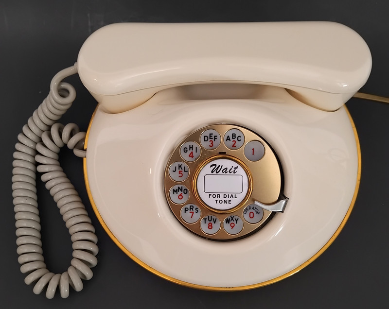 Pancake phone Western Electric White/ Gold trim