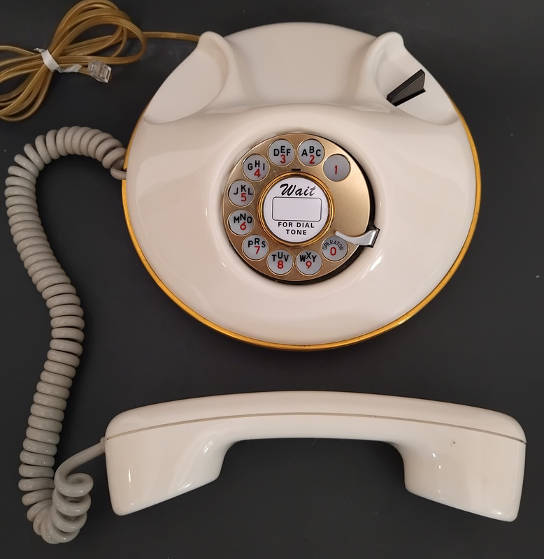 Pancake phone Western Electric White/ Gold trim
