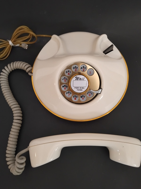 Pancake phone Western Electric White/ Gold trim