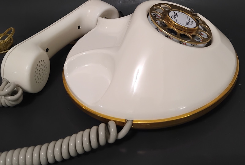 Pancake phone Western Electric White/ Gold trim
