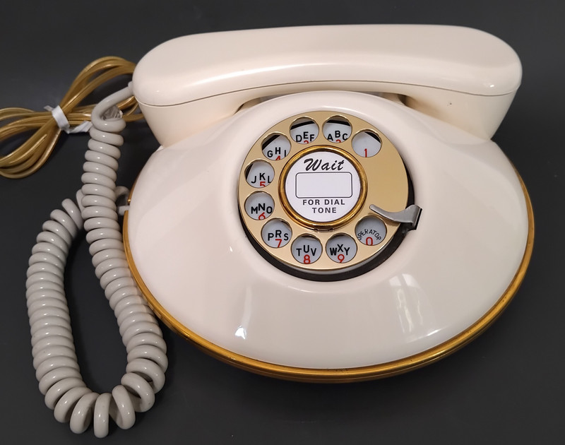 Pancake phone Western Electric White/ Gold trim