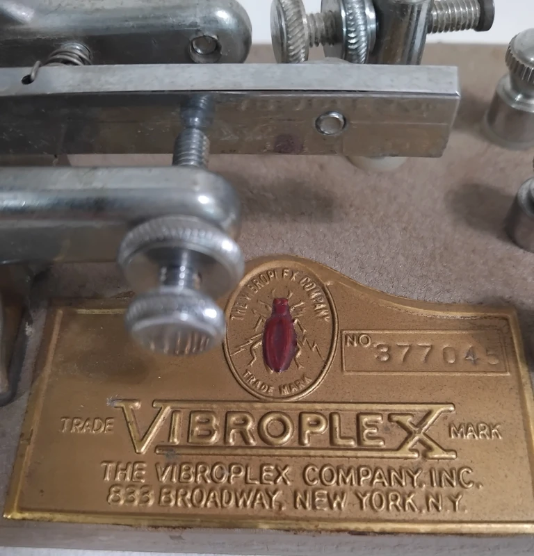  VIBROPLEX  Railroad Telegraph Key Heavy metal base  telegraph