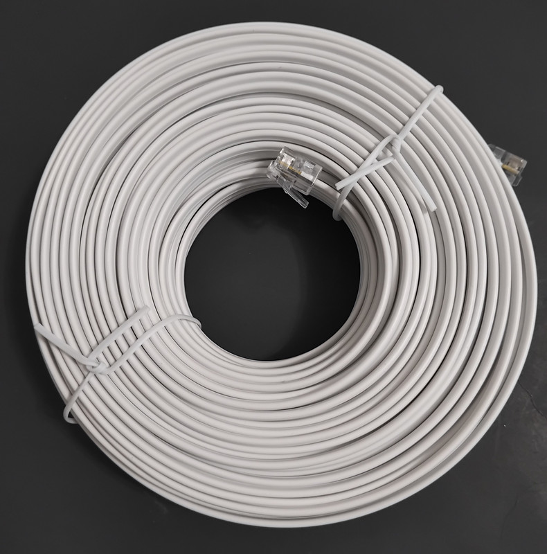 100 ft white telephone extension cord modular 
