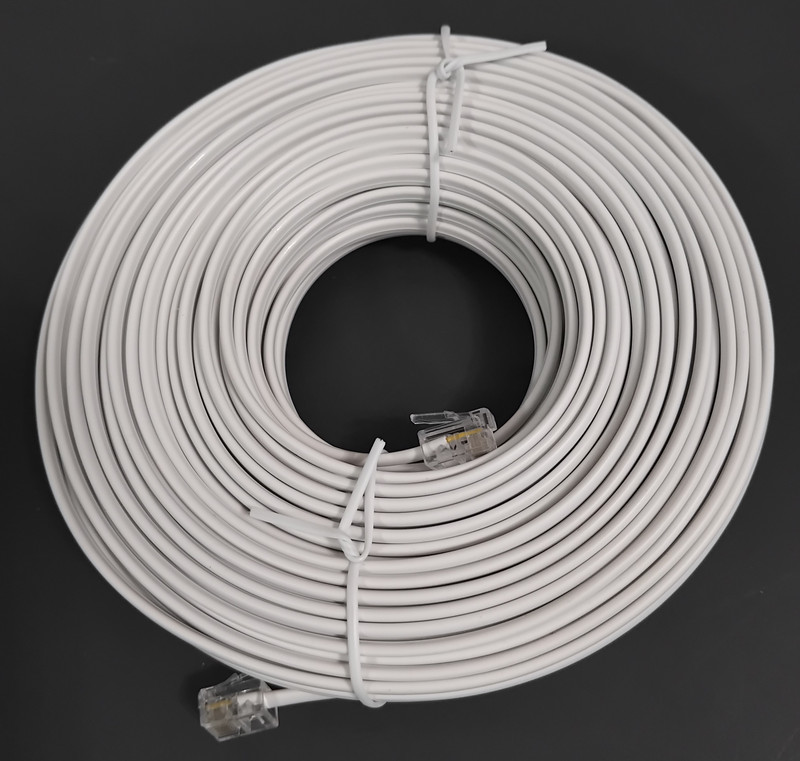 100 ft white telephone extension cord modular 