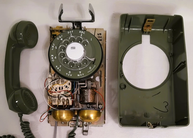   Western Electric 554 wall phone Moss Green Hardwire