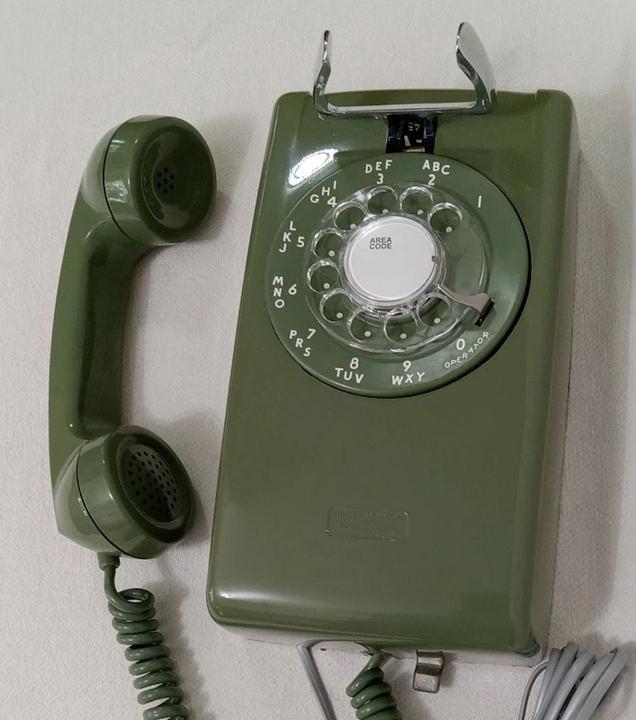   Western Electric 554 wall phone Moss Green Hardwire