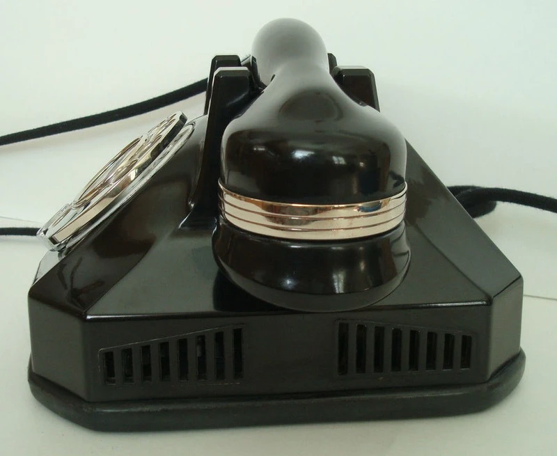 Automatic Electric AE34   Art Deco antique telephone Nickel Plated Trim