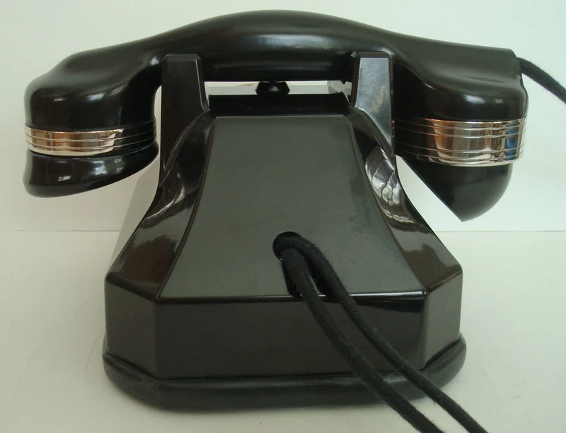 Automatic Electric AE34   Art Deco antique telephone Nickel Plated Trim