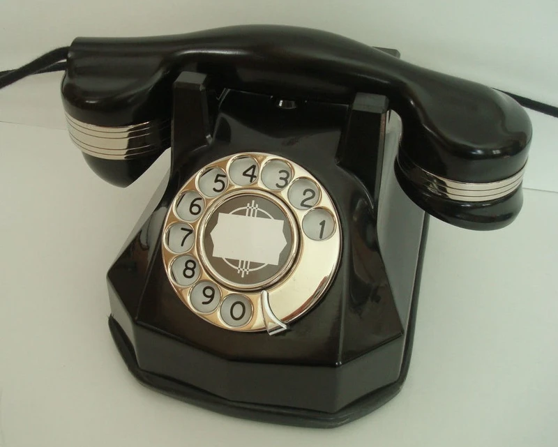 Automatic Electric AE34   Art Deco antique telephone Nickel Plated Trim