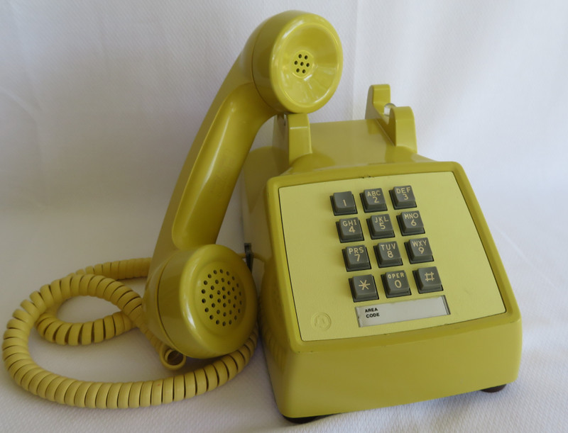 Western Electric 2500DM touch tone phone in Yellow 