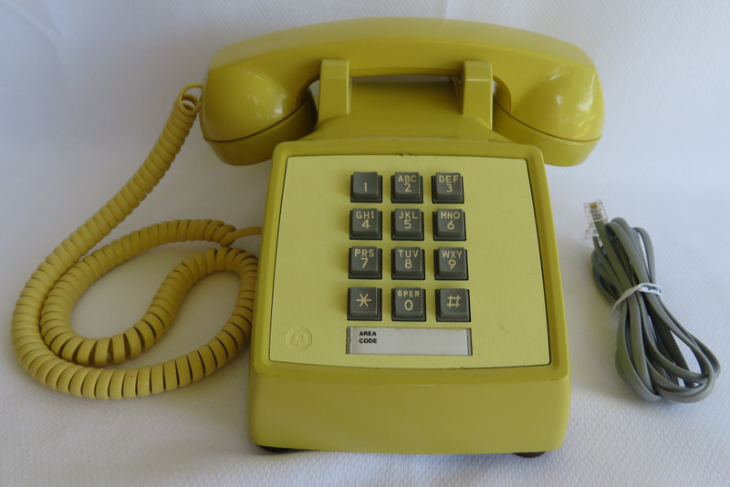 Western Electric 2500DM touch tone phone in Yellow 