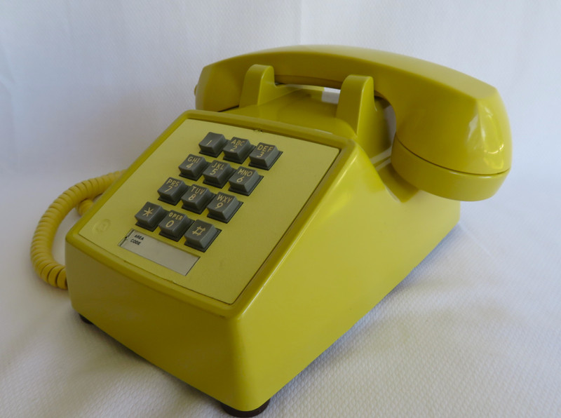 Western Electric 2500DM touch tone phone in Yellow 