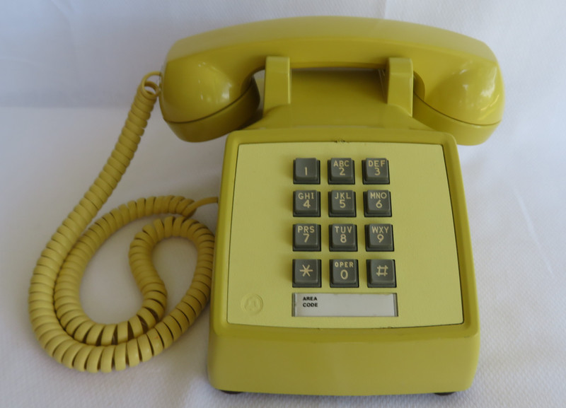 Western Electric 2500DM touch tone phone in Yellow 