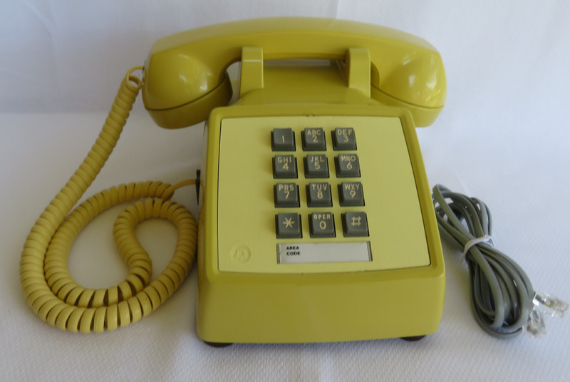 Western Electric 2500DM touch tone phone in Yellow 