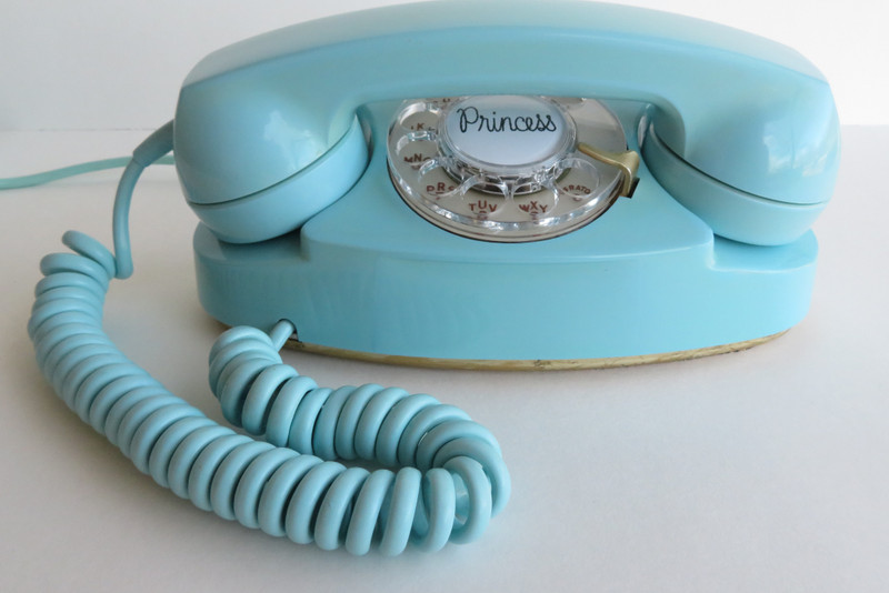 Aqua blue Princess Western Electric telephone 