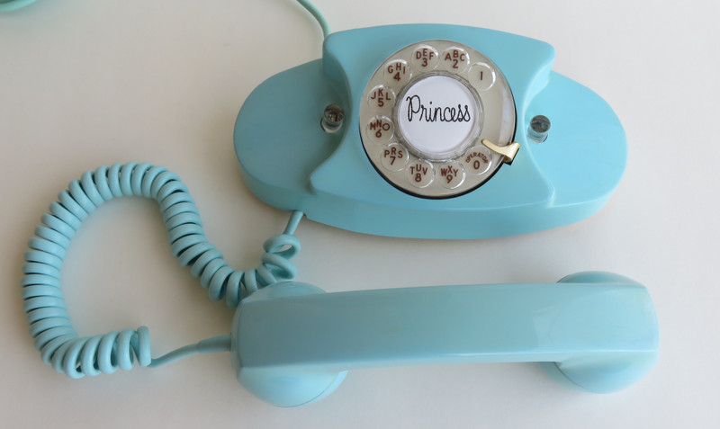 Aqua blue Princess Western Electric telephone 