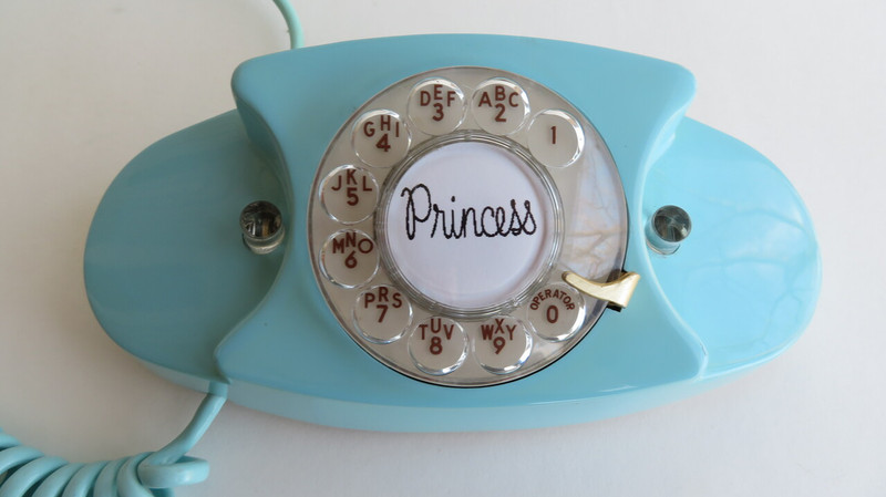 Aqua blue Princess Western Electric telephone 