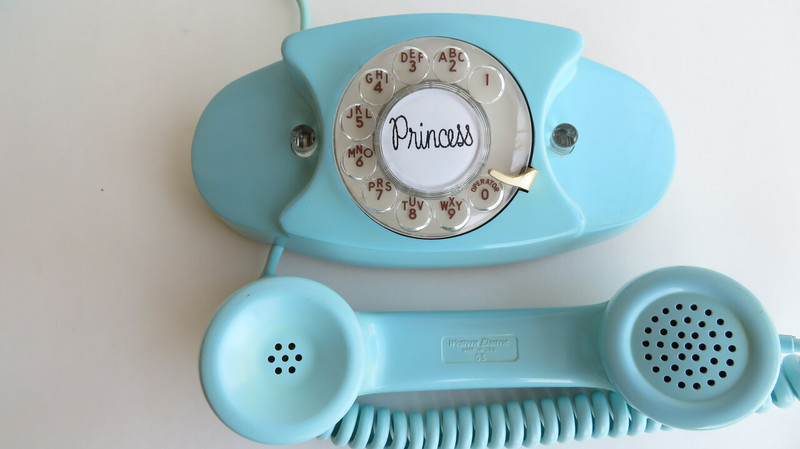 Aqua blue Princess Western Electric telephone 