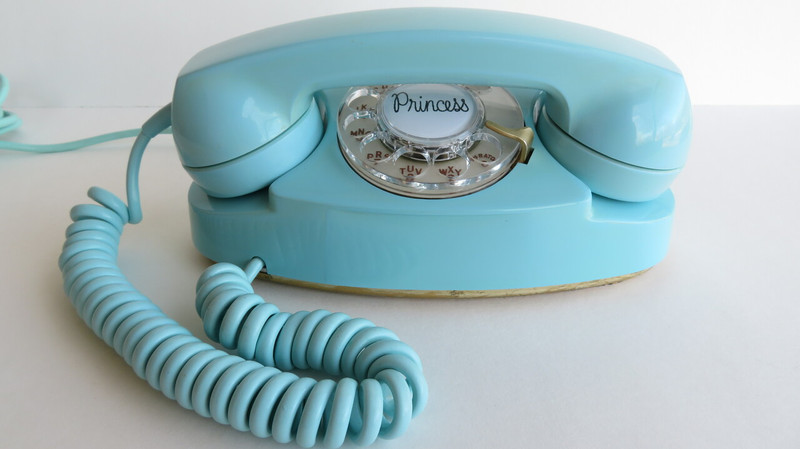 Aqua blue Princess Western Electric telephone 