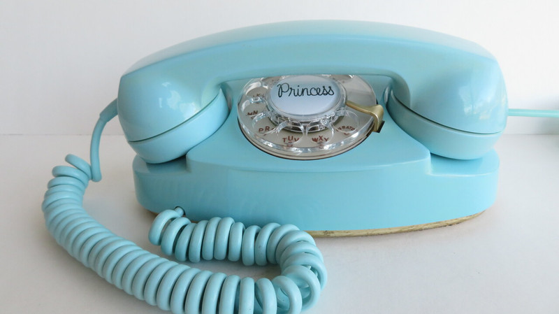 Aqua blue Princess Western Electric telephone 