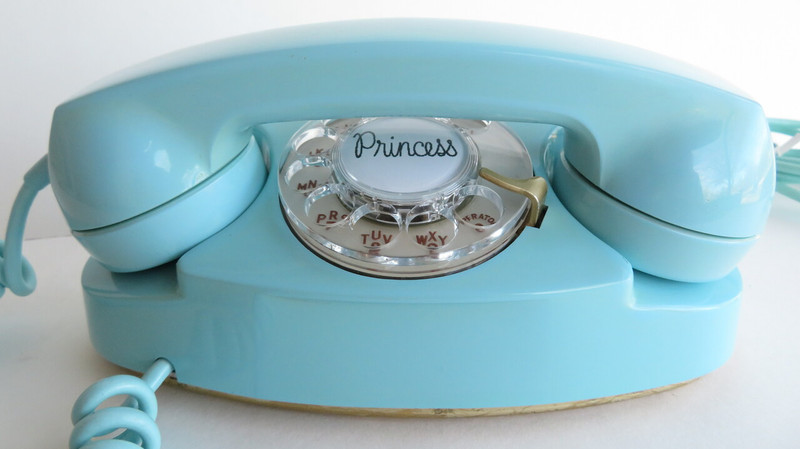 Aqua blue Princess Western Electric telephone 