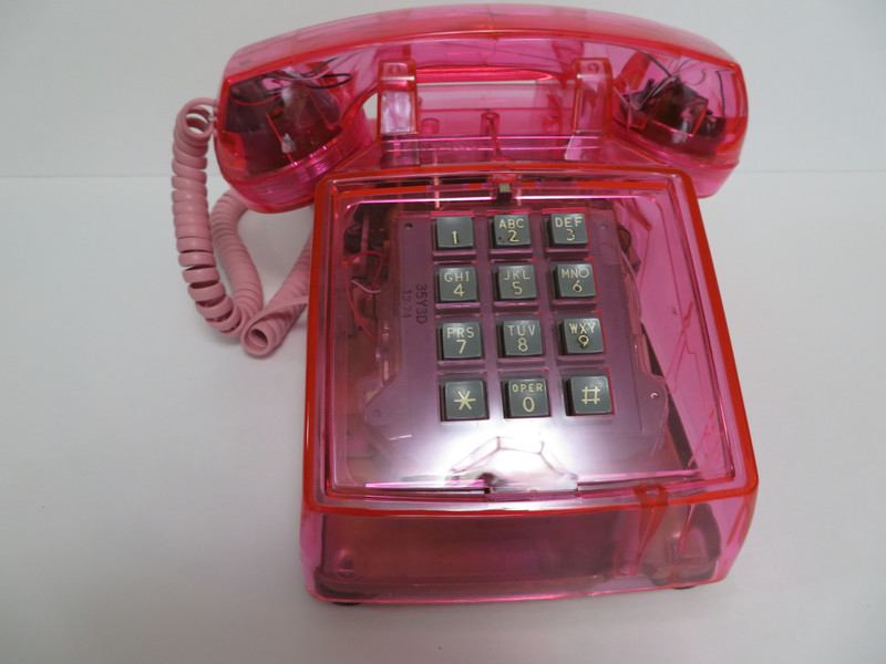 Viintage Clear Pink Western Electric 2500 Telephone works Collectors  Edition 
