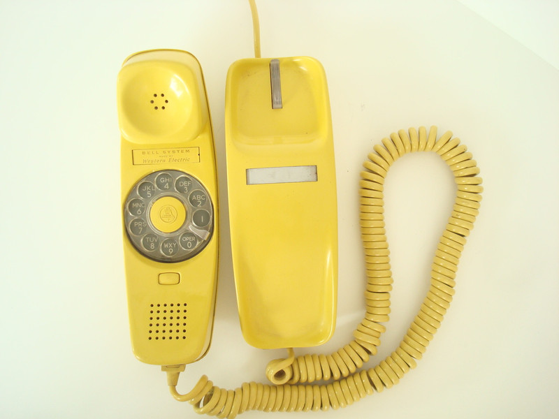 Yellow Rotary Trimline telephone Western Electric Original