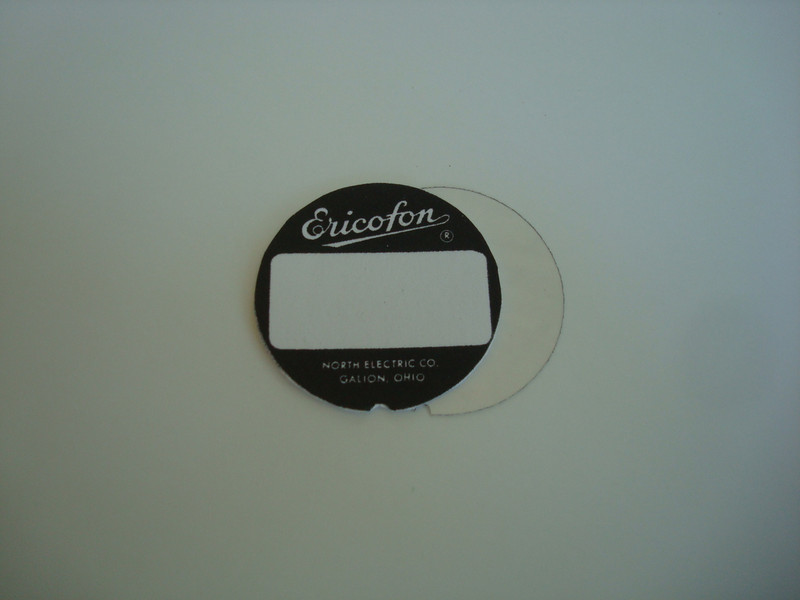 Ericofon dial card and plastic North Electric 